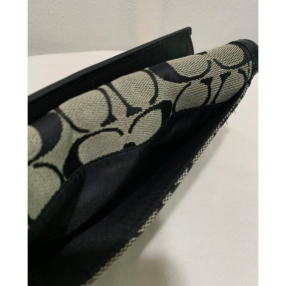 SOLD***Y2K Coach Soho Signature Long Wallet Buckle Canvas Leather Black Gray - Picture 11 of 12
